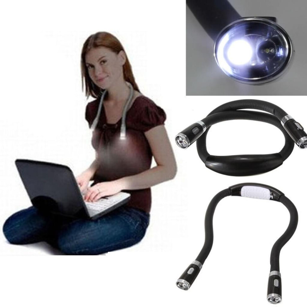 Rechargeable Led Neck Reading Flexible Soft Silicone Arms, 3 Brightness Levels For Reading In Bed Or Walking At Night, Long Lasting Light