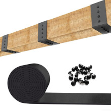 Faux Wood Beam Strap 5ft With Thumbtacks Addition For Mantels And For Ceiling Beams(1.57in*5Ft)