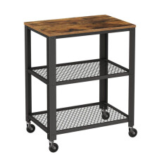 Servicewagen - HELLOSHOP26 - Vintage - 3 niveaus - Capaciteit 80 kg - IJzeren frame