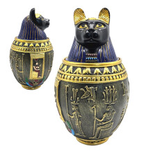 Pet Urns Hollow Urns for Pets Resin Base Engraved Keepsakes Coffin for Comemorative Memory Remembrance Funeral Burial Cat Death Egyptian Cat Urn A