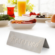 Reserviertes Schild für Restaurant & Café, 2er Pack, aus Edelstahl, beidseitig, Tischschilder