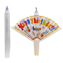 Reusable Novelty Birthday Candle Pack of 3 with FanShaped PopUp Surprise Flame for Parties