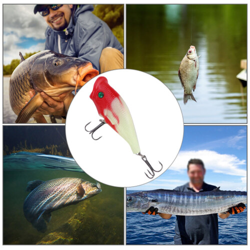 Δόλωμα ψαρέματος Crankbait, με ζωντανή εμφάνιση, γρήγορο δόλωμα, ζωηρό κόκκινο κεφάλι, 2