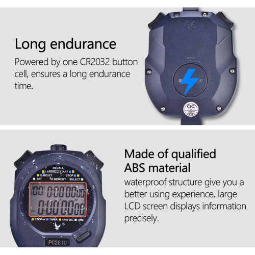 Multi-Function Electronic Digital Stopwatch, Large Display Waterproof Structure for Split Timing and Countdown Timer, Ideal for Sports and Outdoor Act 1