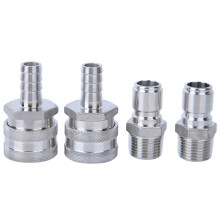 Beer Brewing Connectors, Food Grade Stainless Steel Quick Disconnect Set, Includes 2 Female Connectors And 2 MPT Male Connectors