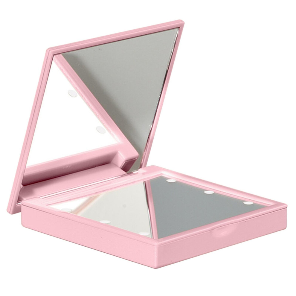 Portable Makeup Mirror, 3inch with 6 LEDs, Compact Handheld Lighted Mirror for Travel
