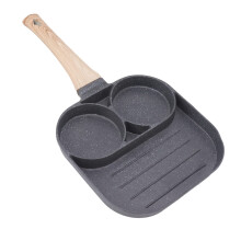 Egg Pan Omelette Pan, 2 Round Cup Stick Proof Skillet for Eggs, Pancakes, Crepes