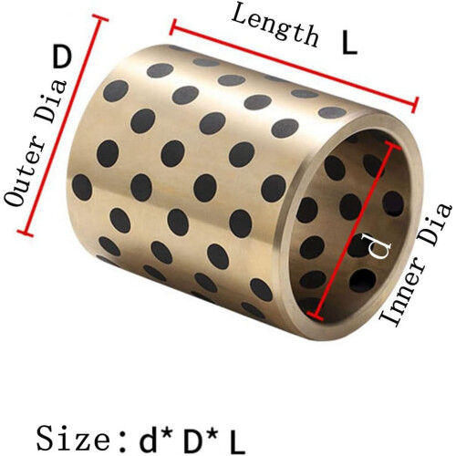 JDBtype Oil Selflubricating Graphite Copper Bushings 15x21x12mm 2