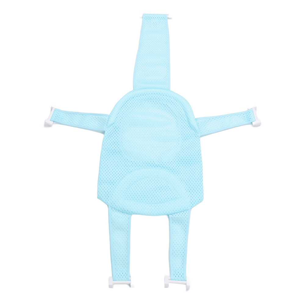 Baby Bath Seat Support - Slip-Proof, Removable Mesh Bathtub Sling Blue