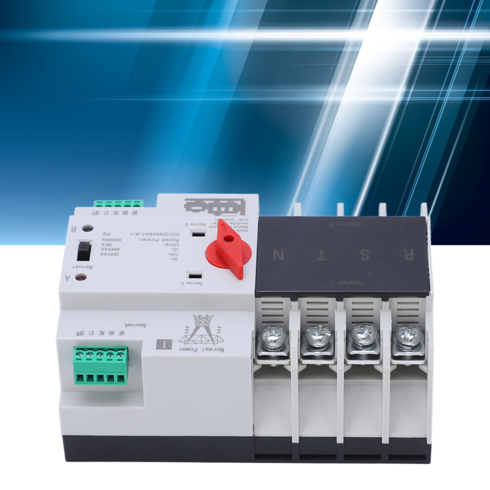 Automatic Transfer Switch 125A 4P Ac230v Dual Power Home Toggle Controller 8051382113644