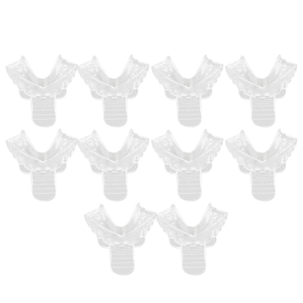 10pcs Transparent Perforated Dental Impression Trays for Lower Teeth