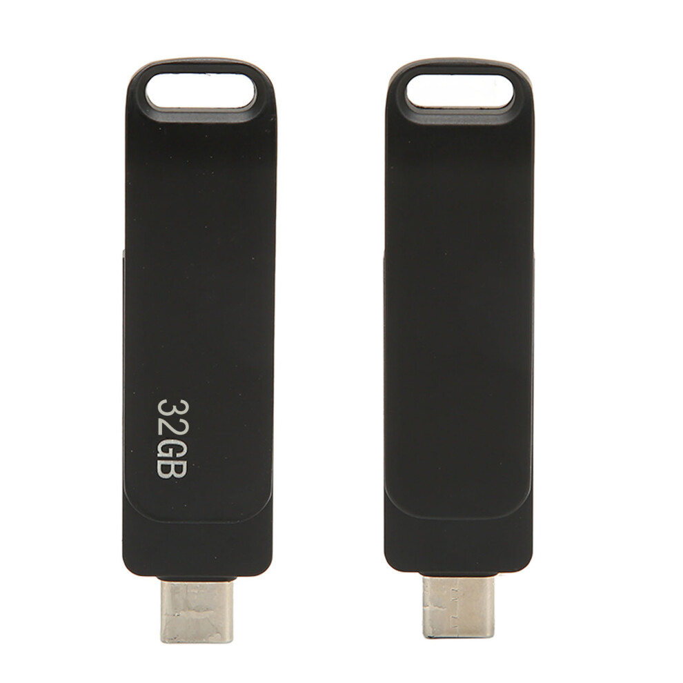 32Gb Metal Rotatable Usb 3.0 Type-C Phone Memory Stick, Portable Black 4911374089927