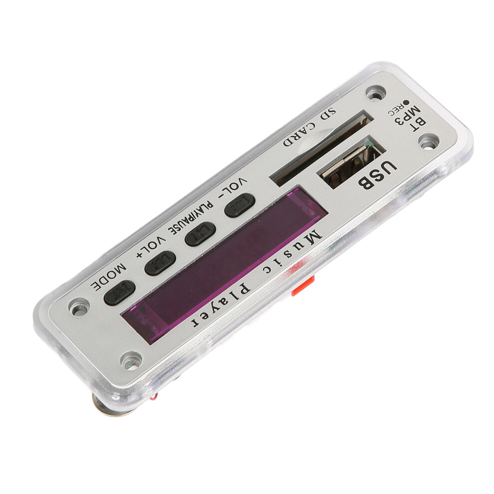 Dc12v Bluetooth 5.0 Decoding Board With Sd, Usb, Fm, Aux, Recording, Call Back, Silver 7631374090194