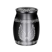 Cats Urn Ashes Container for Dogs Pet Cremation Urns Angelic Wing Dog Urn Jar Pet Memorial Urn Jar Remembrances Black