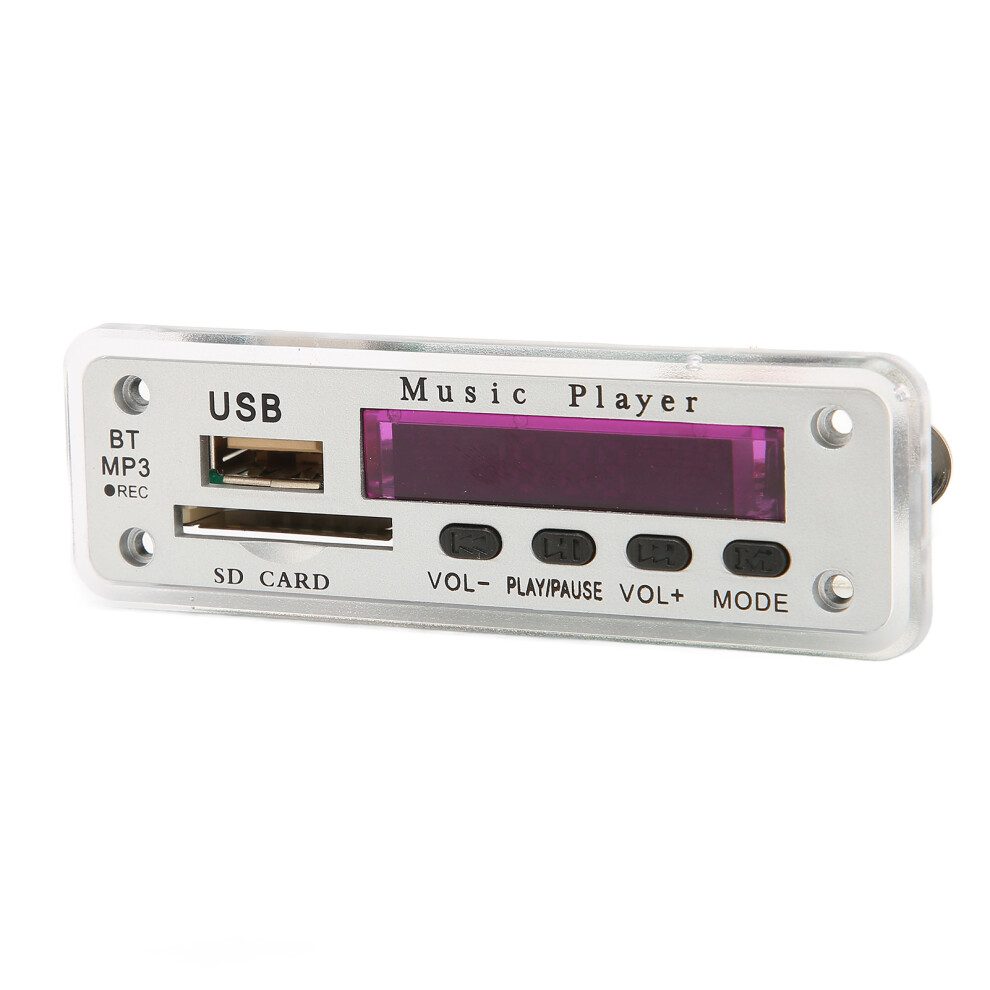 Dc12v Bluetooth 5.0 Decoding Board With Sd/Usb/Fm/Aux/Recording, Silver 6921374141240