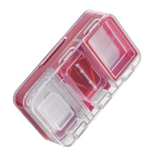 Pill Cutter Splitter Double Layer Pill Cutter Daily Weekly Pill Box Case Travel Medicine Organizer For Adults Kids Red