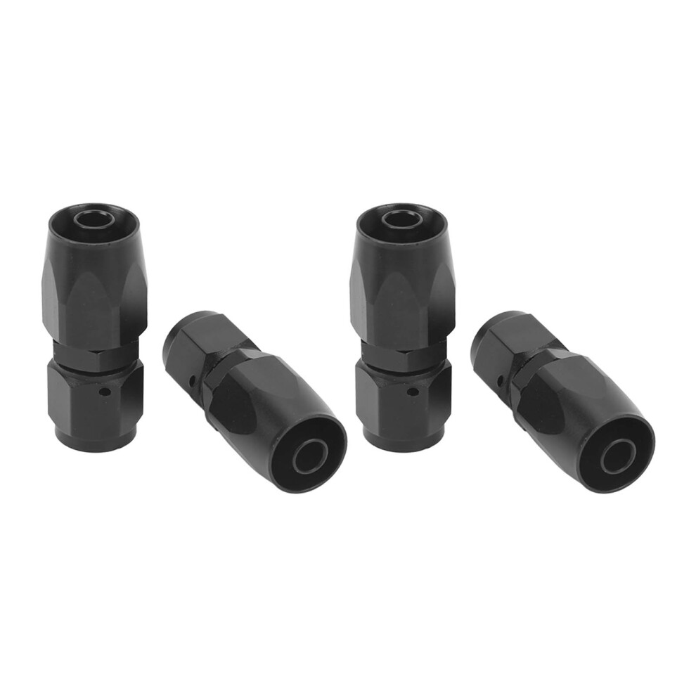 An6 Straight Swivel Hose End Adapter For Fuel 4Pcs Black 7671374090459