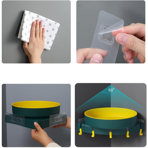 Rotate Corner Shelf Plastic Multi Functional Design Fits Bathroom Toilet Kitchen 1
