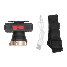 Tilpasningsbar hodelykt, ergonomisk design, ultrasterke LED-pærer med rekkevidde på opptil 1 km, oppladbar sensor, multifunksjonell spot for