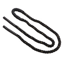 Gewichtete Sprungseil 25 mm x 3 m Schwarz-Gold Polyester Schweres Seil zum Seilspringen