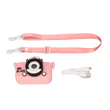 Creatieve speelgoedcamera voor kinderen van 3-8 jaar, intuïtieve interface, dubbele lens, videocamera met schokbestendige zachte hoes voor