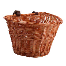 Detachable D Shape Wicker Bike Basket Front Handlebar Storage for Phone Umbrella