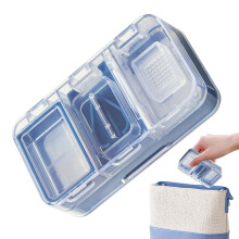 Pill Splitter, DoubleLayer Tiny Tablets Splitter, Weekly Pill Organizer, Blue, For Nurses, Home, Hospital