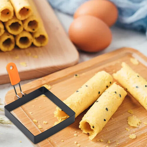 Egg Muffins Set  NonStick Square Egg Rings with Silicone Handle 2