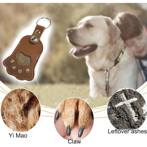 Memorial Keepsake Charm, Lightweight  Leather, Paw Shape, 7.5x3.5cm, 25g 2