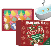 Bath Balls for Women Christmas Countdown Calendar Bath Bombs, Moisturizing Skin Care, Spa Home Salon Hotel Gift Set