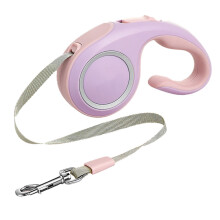 Guinzaglio Estensibile per Animali 3m con Maniglia a Blocco Fluorescente per Cani e Gatti Piccoli e Medi Rosa Viola