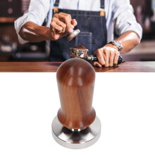 58MM Stainless Steel Coffee Tamper with Wooden Handle – Portable Ergonomic Tool