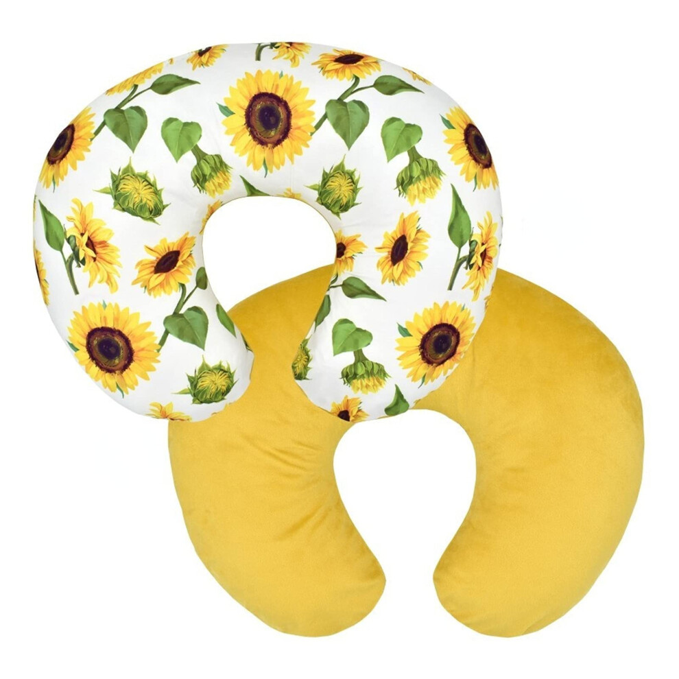 Nursing Pillow Cover Stretchy Slipcover For Breastfeeding TwoSided Sunflower Pattern
