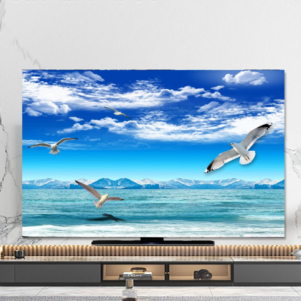 Seaside Scenery Tv Cover 3285 Indoor Dustproof Polyester Screen Protector For Standmounted Led Lcd Tvs Color2 85In 9426802652666