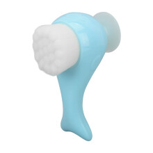 Escova de maquiagem com massagem suave, ferramenta de limpeza facial com cerdas macias de silicone, escova de limpeza profunda com design fofo de