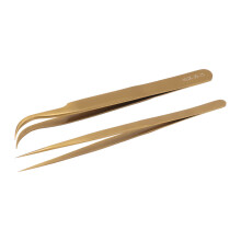 Aluminiumlegierung Pinzette Set für PCB-Löten, Gold, Gebogen & Gerade