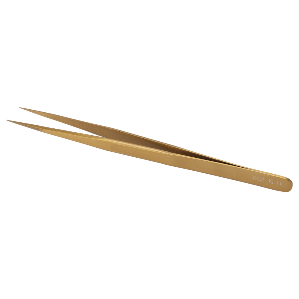 Gold Corrosion Resistant Fine Point Tweezers Portable For Cellphone Pc Repair