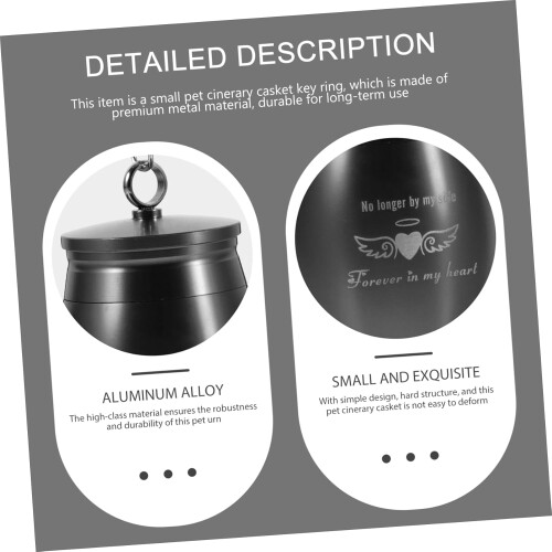 Storage Bottle Pet Urn Box Key Chain Small Ashes Container Black Pet Keepsake Box 2