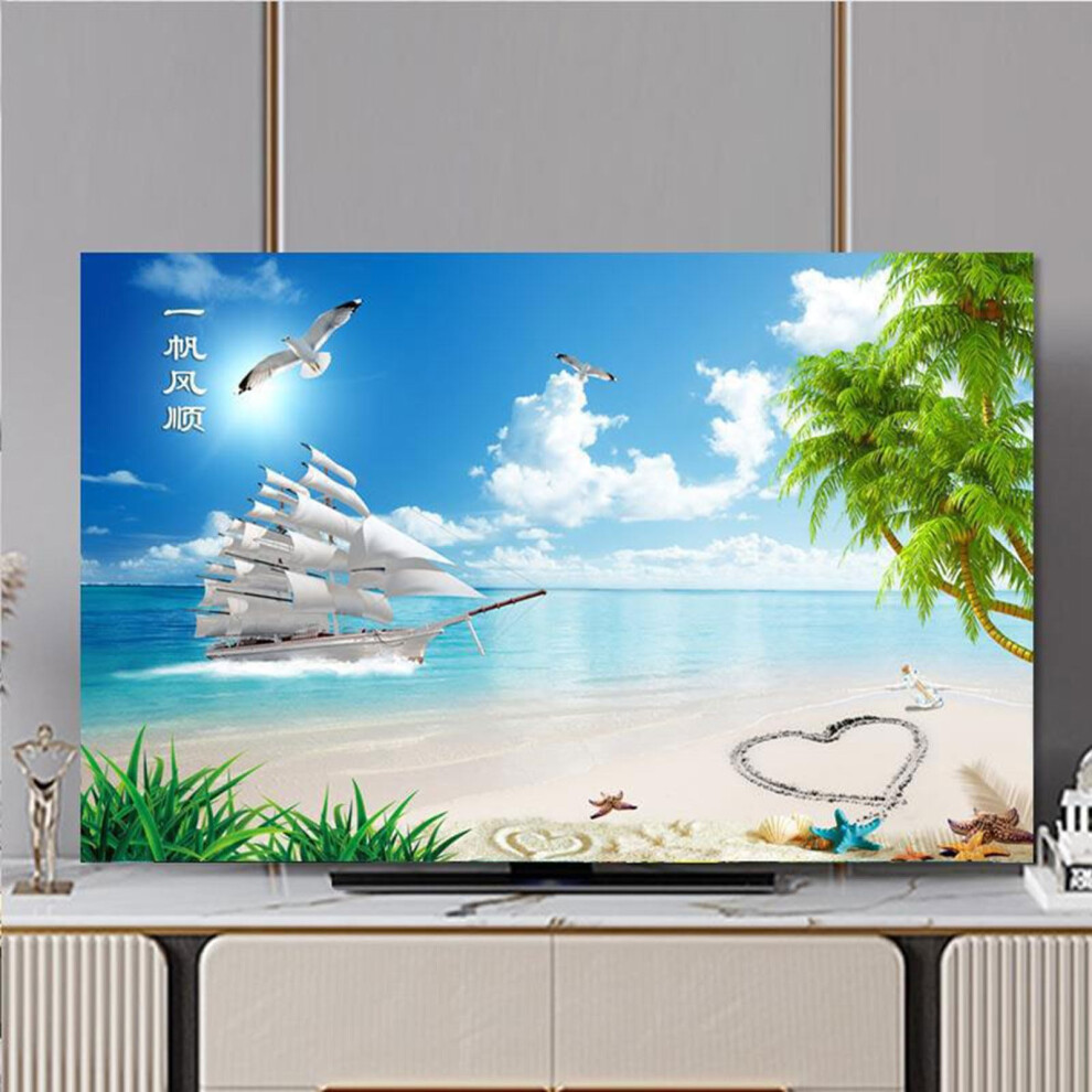 Seaside Scenery Tv Cover 3285 Inch Indoor Dustproof Polyester Screen Protector For Stand Mounted Led Lcd Tvs Color11 9382693977304