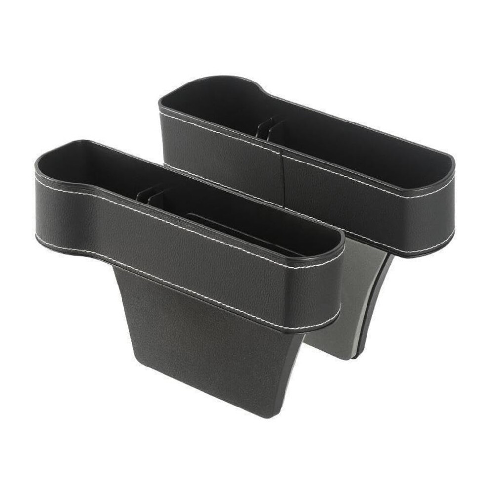 2Pcs Car Seat Organizer Gap Filler With Charging Port, Universal Storage Box For Phone And Keys, Black 9382693977335