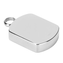 Elegante pendente in acciaio inossidabile a doppia faccia per urne per animali, impermeabile, 32x20mm