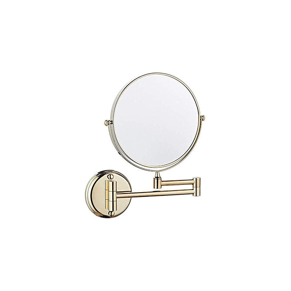 Golden Cosmetic Mirror on the Worktop, 8 Inch DoubleSided Rotatable, Extendable