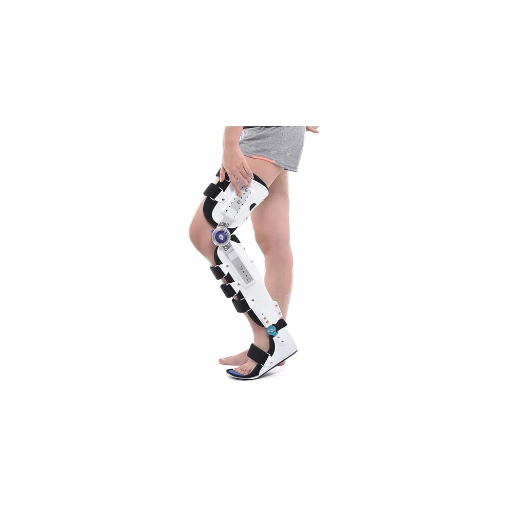 Orthosis Foot Drop Splint, Hip Knee Ankle Foot Orthosis Braces, Knee Joint Fixed Brace Full Leg Brace, Adjustable Post Op Knee Support Immobilizer