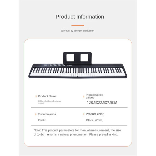 (Charging black standard version) 88-key rechargeable folding electronic keyboard 1