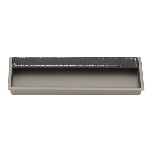 Flush Pull Handles, Embedded Sliding Door Handle for Wardrobe, Modern Simple Door Pull Handle with Embedded Drawer Handle, Alloy Leather Material for