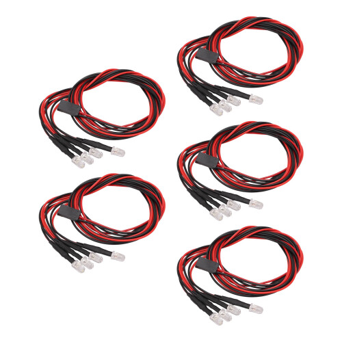 4 LEDs RC Car Headlight Kit in White 5mm High Bright Performance