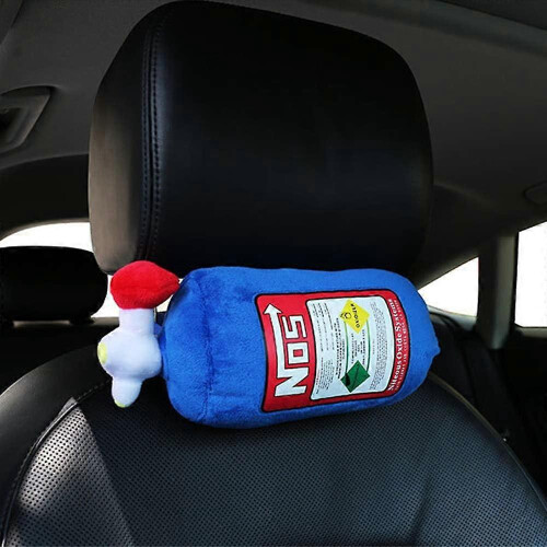 (As show, One size) Nitrous Oxide Bottle Pillow Car Decor Backrest Pillow Creative Plush Pillow 2