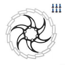 Stainless Steel 180mm Disc Brake for Bike For Rotor, includes 6 Bolts for Secure Installation and Performance (Black)