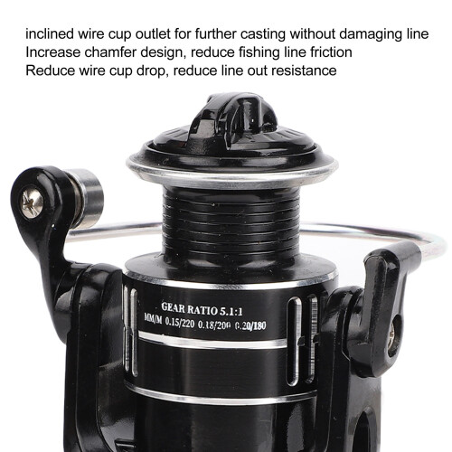 HZ2000 Metal Spinning Reel 5.1:1 2000 Size, Lightweight 2
