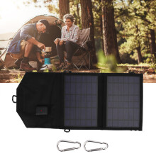 7W Folding Solar Panel Charger, Polycrystalline Silicon, 5V USB